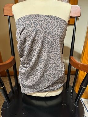 mts Strapless Animal Print Tube Top in Taupe and Charcoal